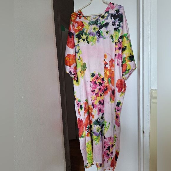 NWOT Natori Floral Multicolor Caftain PJ - Picture 2 of 8